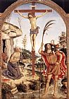 Sts Canvas Paintings - The Crucifixion with Sts Jerome and Christopher